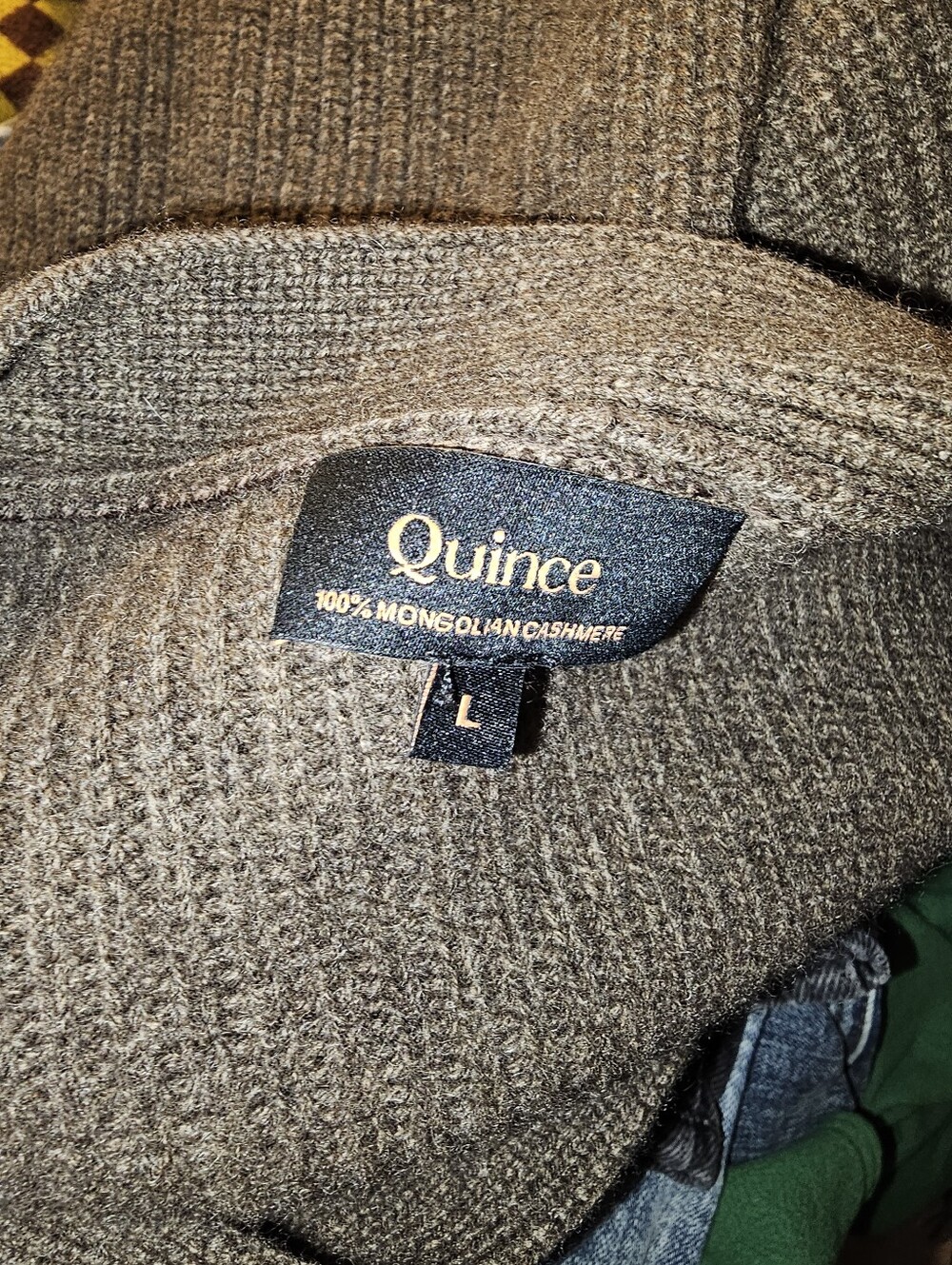 QUINCE Mongolian Cashmere 2.0 Oversized Boyfriend Cardigan Sweater Brown LARGE - Picture 8 of 10